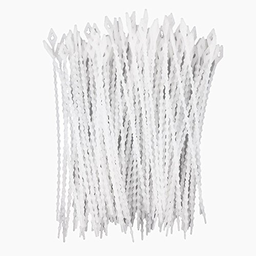 removable tag ties - Honbay 100pcs White Plastic Repeated Beads Cable Tie Twist Tie