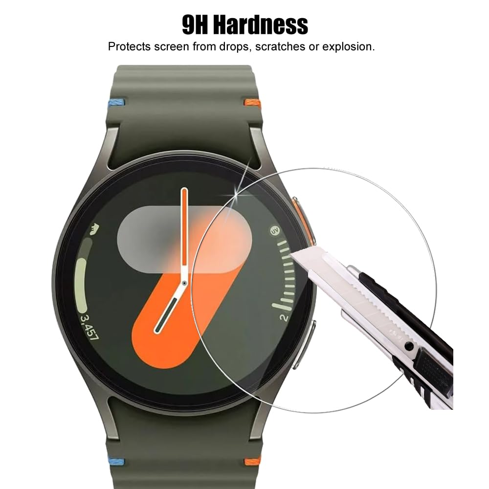Paquete de 4 protectores de pantalla para Samsung Galaxy Watch 7 (40 mm) / Watch 6 (40 mm) / Watch 5 (40 mm) / Watch 4 (40 mm) / Watch FE de 40 mm de vidrio templado, HD transparente,