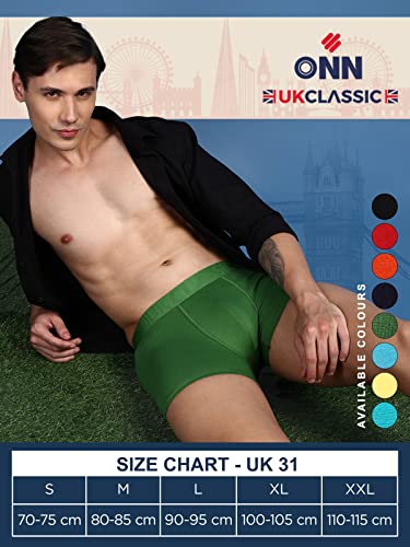 Image of ONN UK Classic Men's Ultra Soft Modal Fabric Mini Trunk with Feather Touch Ultra Soft Waistband (Pack of 3)