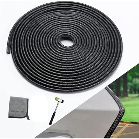 Winunite 32.8Ft(10M) with Mallet Car Door Protector Edge Guards Car Door Edge Guards Black, Universal Fit, Rubber, No Glue, U Shape, Fade-Resistant, Car Door Edge Protector Door Guards for Cars Cover