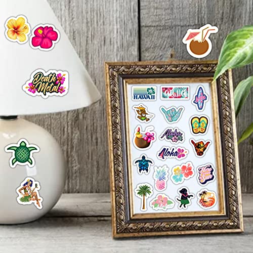 Maiousu Store 50Pc Hawaii Beach Turtle Stickers, Tropical Style Colorful Sea Turtle Vinyl Waterproof Stickers For Water Bottle Laptop Luggage Helmet Skateboard Snowboard Guitar Scrapbook Phone Gifts For Teens Girls Kids Adult #TOP4