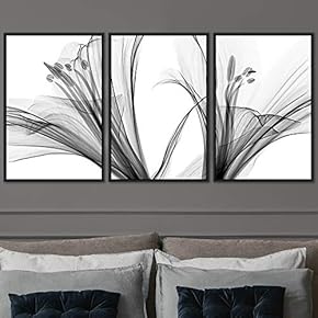 signwin 3 Piece Framed Canvas Wall Art Black...