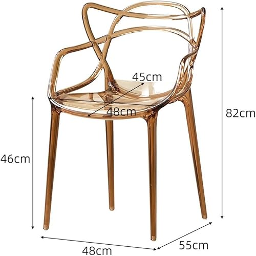 Miniatura 3 de MEHWSUR Juego de 2 sillas de comedor transparentes, sillas de plástico apilables, sillas de cocina modernas con asiento transparente, sillas Estilo-3