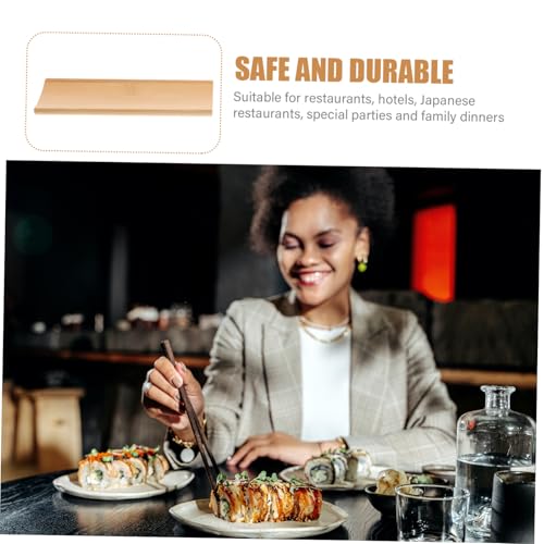 Set 3 platos sushi bambú natural rectangular miniatura 6