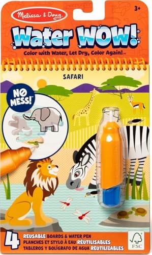 Image of Melissa & Doug On The Go Water Wow! Reusable Water-Reveal Activity Pad - Safari - FSC Certified