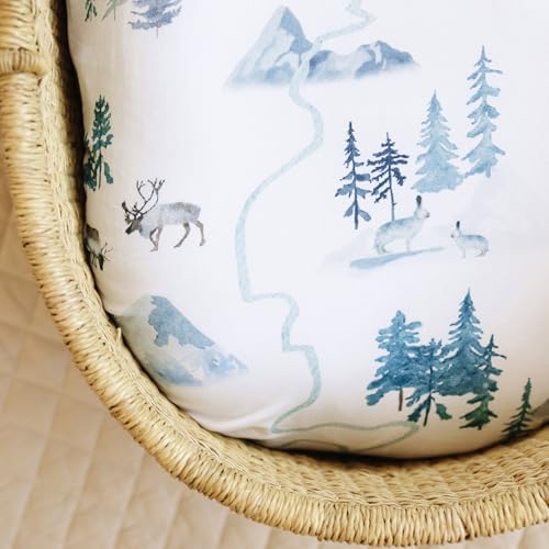 Image of Baby Bassinet Sheets for Boy, Girl (Arctic Journey) 2-Pack - Fitted Bedside Bassinet Sheets - Buttery Soft Cotton Blend for Standard Mattress Pad - Compatible with Halo BassiNest