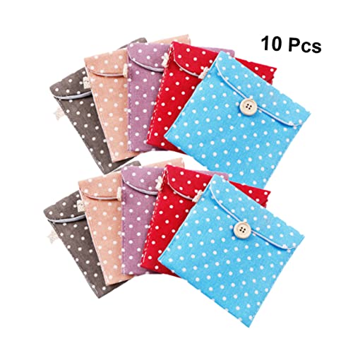 FRCOLOR 10 bolsas portátiles de lino para almacenamiento miniatura 4