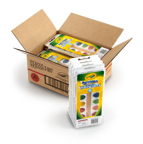 Crayola Washable Watercolor Paint Set, Bulk Art Supplies, Case of 12, 16Count - image 2