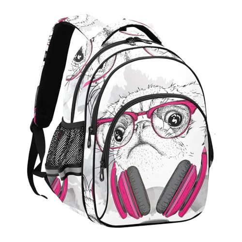 Sac à dos d'école imprimé carlin original et léger taille M
