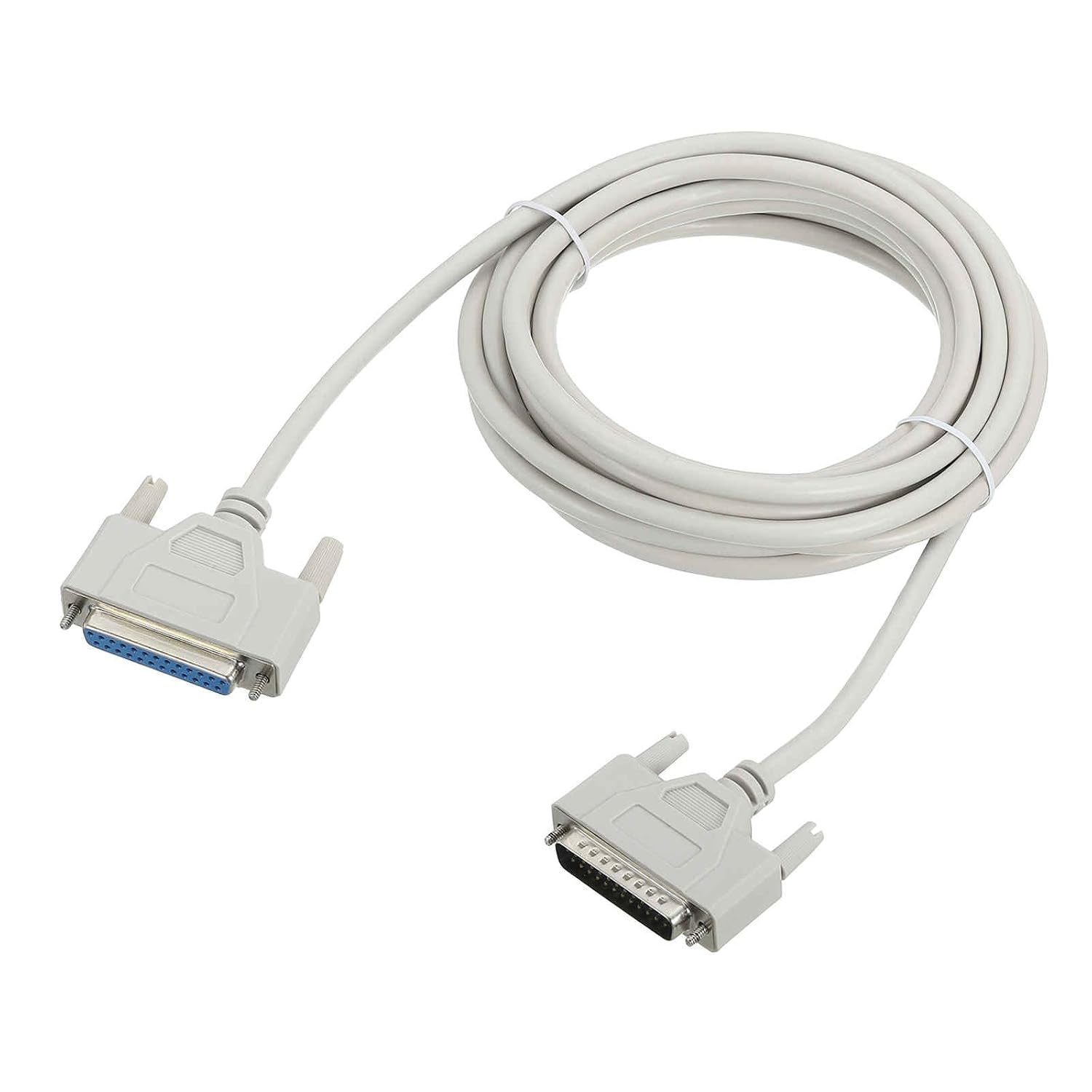 MECCANIXITY DB25 25-Pin Parallel Port Printer Cable, 4.6ft(1.4m) DB25 Male to Female 25 Pin Converter with Nickel-Plated Connectors for Scanners Printers Beige