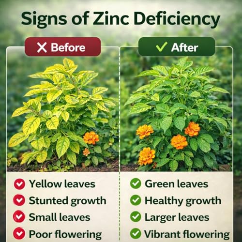 Image of Indian Gardens - Zinc Sulphate Fertilizers | Boost Plant Growth and Health | Zinc 33% and Sulphur 15%| Micronutrient Fertilizer for All Types of Plants - 200 Grams