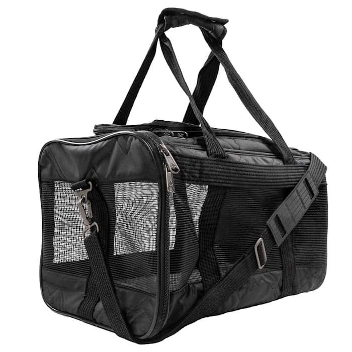 Sherpa Deluxe Guaranteed On Board Soft Sided Dog & Cat Carrier, Black, Medium