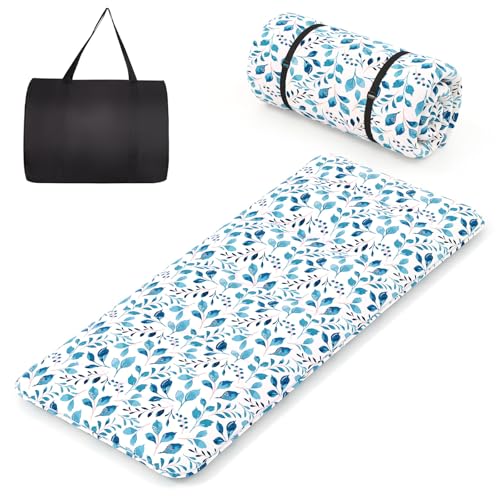 COSTWAY Matelas Futon Portable Pliable, Matelas Futon Japonais 90 x 200 cm, Housse Lavable, Matelas de Sol avec Sac de Transport, pour Le Camping, Les Voyages,...