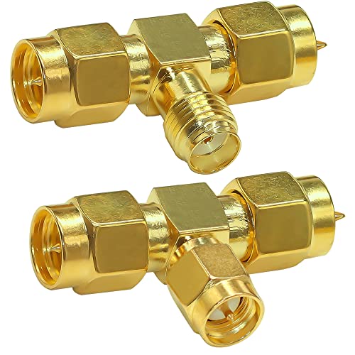 Conector divisor SMA macho a doble SMA macho 2 pack miniatura 1