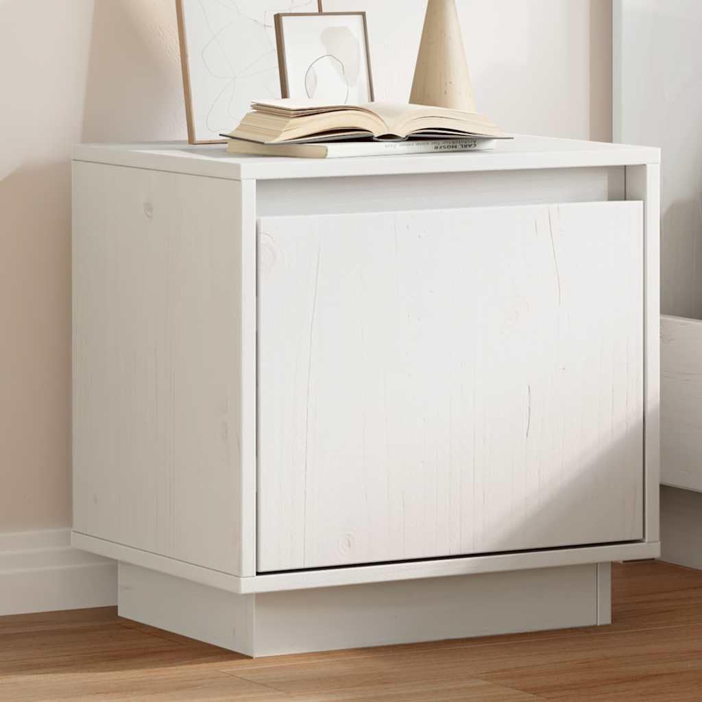 Table de chevet minimaliste avec tiroirs de rangement en bois blanc