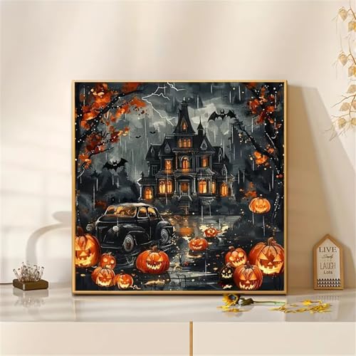 DIY Castillo coche calabaza Diamond Painting Kits para Adultos,5D diamond painting Kit Completo,Cuadros de Diamantes Rhinestones Bordado Punto De Cruz Art Kits para Decor Hogar Square Drill 70x70cm