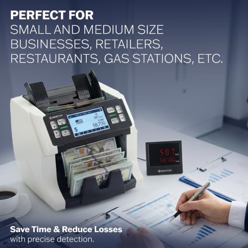 CARNATION Money Counter Machine – Cash Counting & Mixed Denomination Bill Counter, Portable Currency Scanner, Counterfeit Scanner, Dollar Sorter for Commercial, up to 1500 N/M, UV/MG/MT/IR/CIS by CARNATION - Used condition - Image 7