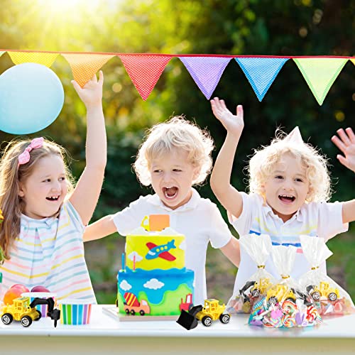 Mini Construction Engineering Trucks Set, 24 Pcs Small Construction Toys And Treat Bags With Twist Ties For Cake Birthday Party Favors Construction Birthday Party Supplies #TOP6