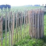 Staketenzaun aus Kastanienholz - Handw. Qualitätsarbeit - Lattenabstand 8cm - verschiedene Größen (60x460cm)