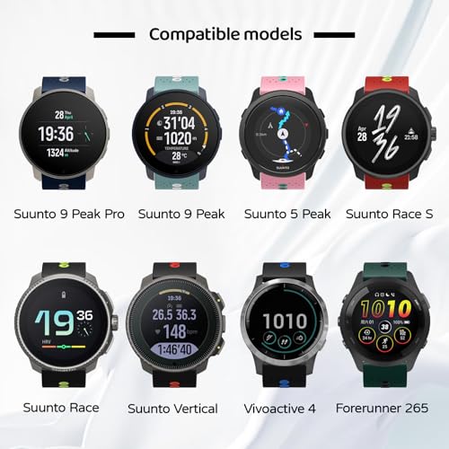 U-LIMVE Pasek do Zegarka Suunto 9 Peak/9 Peak Pro/5 Peak/Race/Vertical,Silikonowe Paski QuickFit 22mm do Garmin Venu 3/Venu 2/Vivoactive 4/Forerunner 265/Forerunner 255