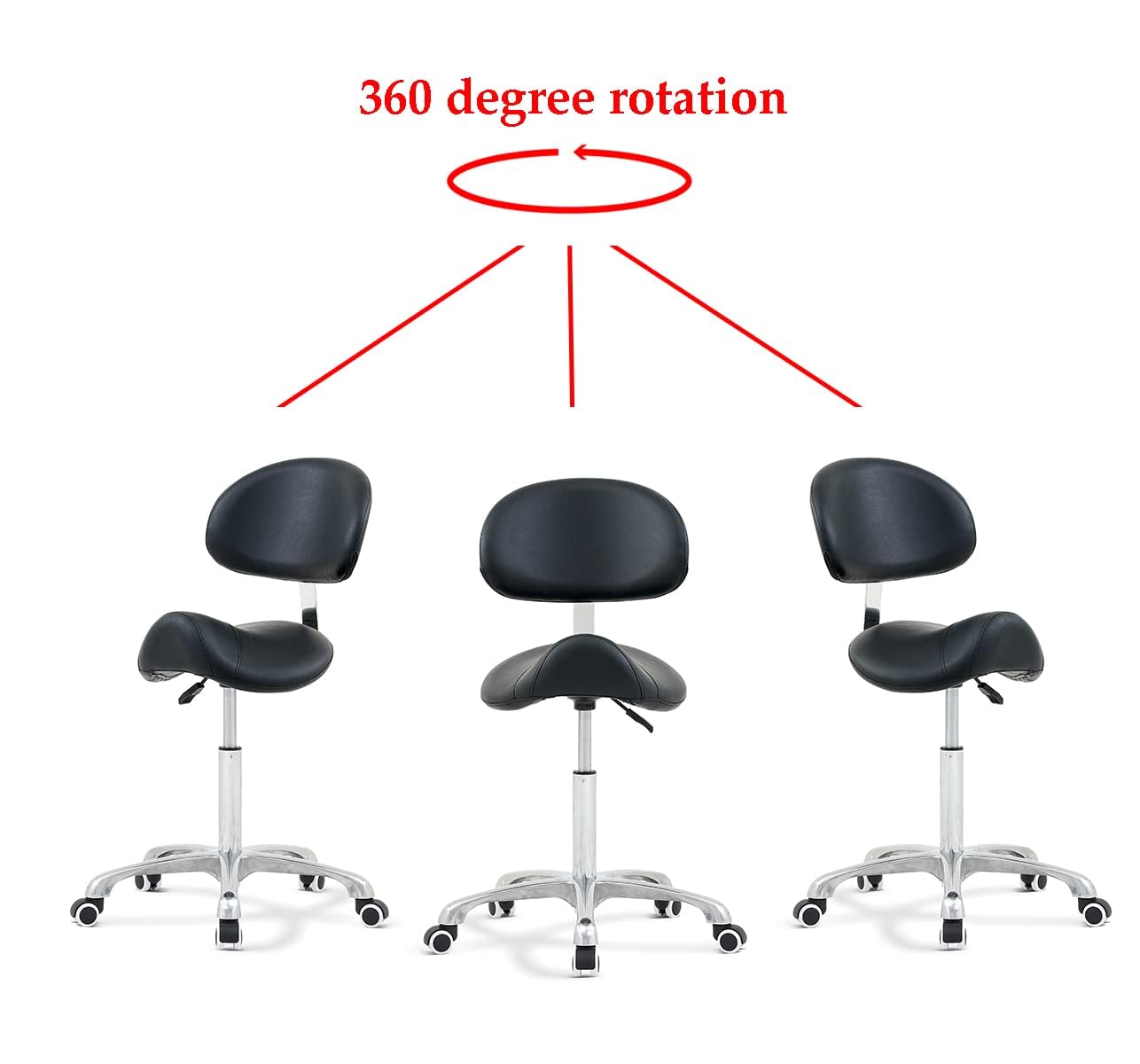 Tattoo Gizmo Saddle Rolling Chair with Backrest, Adjustable Hydraulic for Clinic Dentist, Spa Massage, Salons, Tattoo Studio Tattoo Gizmo Saddle Rolling Chair with Backrest, Adjustable Hydraulic for Clinic Dentist, Spa Massage, Salons, Tattoo Studio