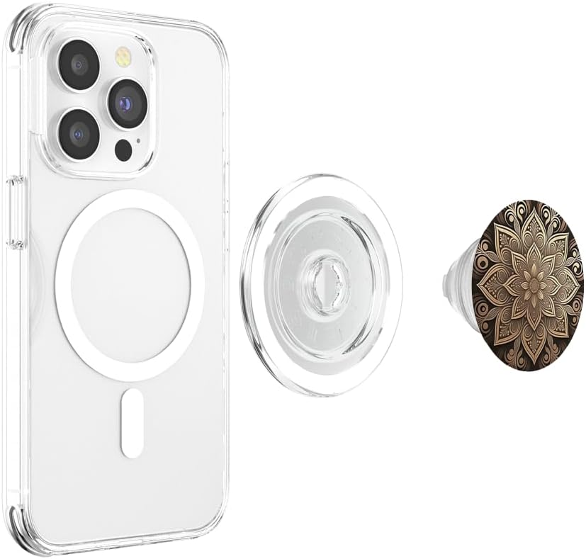 Mandala Lotus Flower Meditation Spiritual Intricate Yoga PopSockets PopGrip for MagSafe