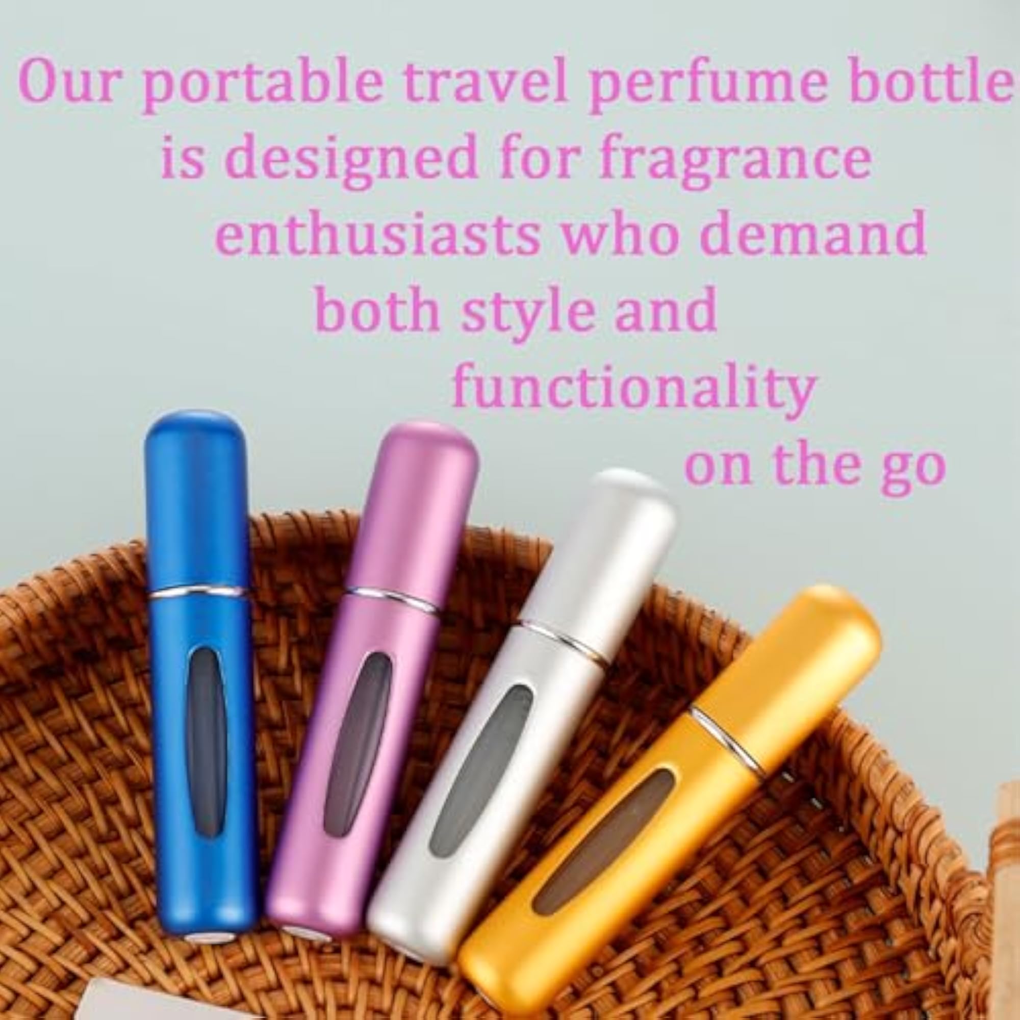 Refillable Perfume Portable Atomizer Bottle, 5ml, 4 Pack