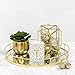 Price comparison product image EEMKAY® New Beautiful Stunning Design Large Gold & Silver Round Mirror Tray Centrepiece Tealight Holder Display Your Possessions Home Décor (Gold)