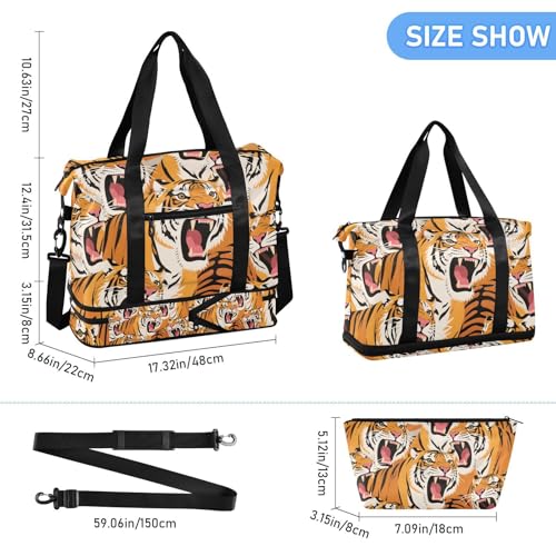 Bolsa de fin de semana con bolsillo húmedo ajustable y diseño multifuncional 3