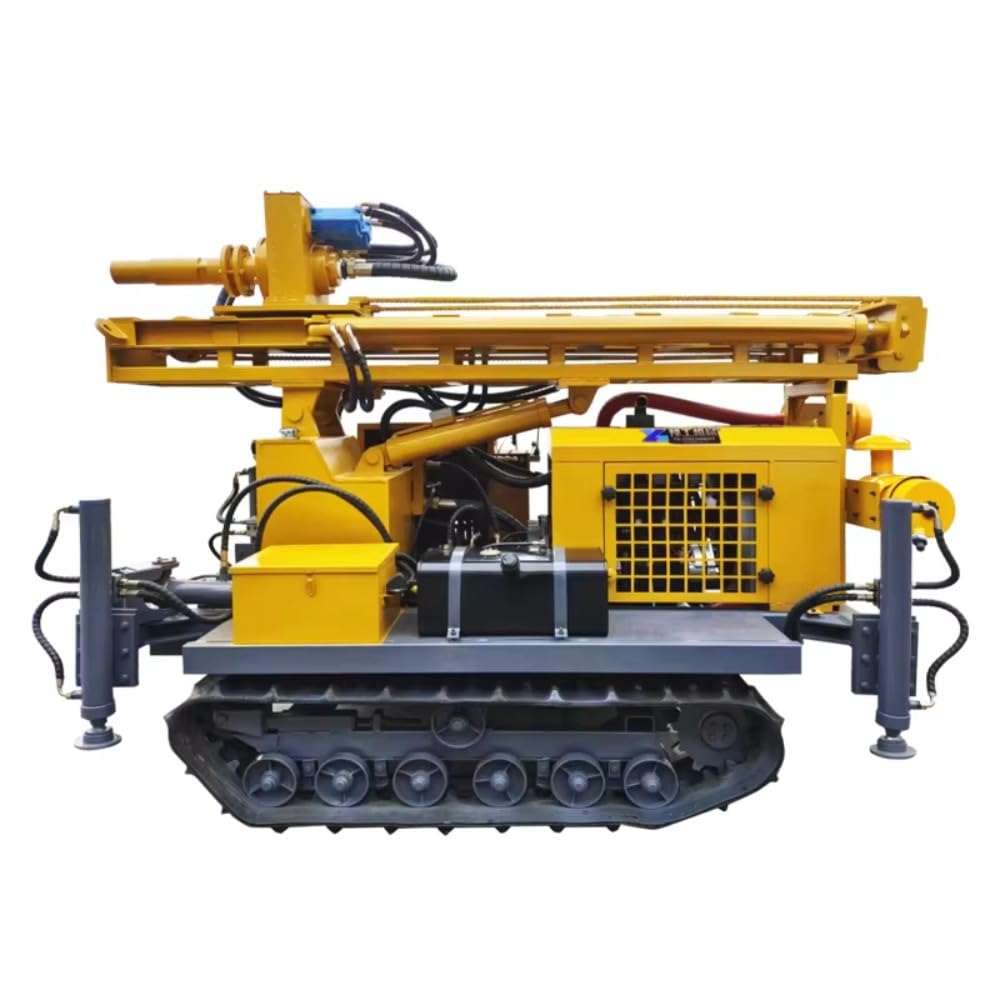 Portable Deep Drilling Rig for Groundwater Development and Construction Water Access, Hydraulic Water Well Drilling Machine with Air Dual Use Capability and