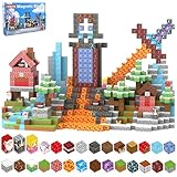 VCBVCB 150PCS Magnetic Building Blocks with 31 Nature Designs - Water, Grass, Lava, Rock, STEM Toy for Kids Ages 3-12