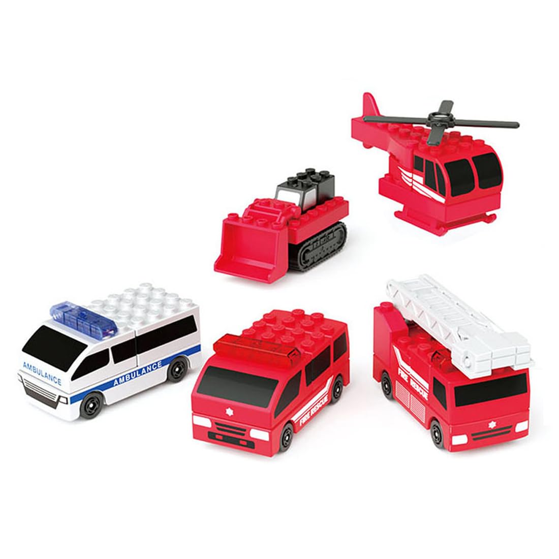 タカラトミー(TAKARA TOMY) トミカ･プラレールブロック ファイヤーレスキューセット おもちゃ 3歳以上