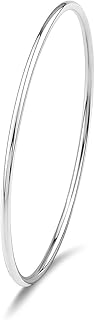 925 Argento Sterling Braccialetto Lucido Del Braccialetto Con Stile Semplice Fresco (7cm 6g)