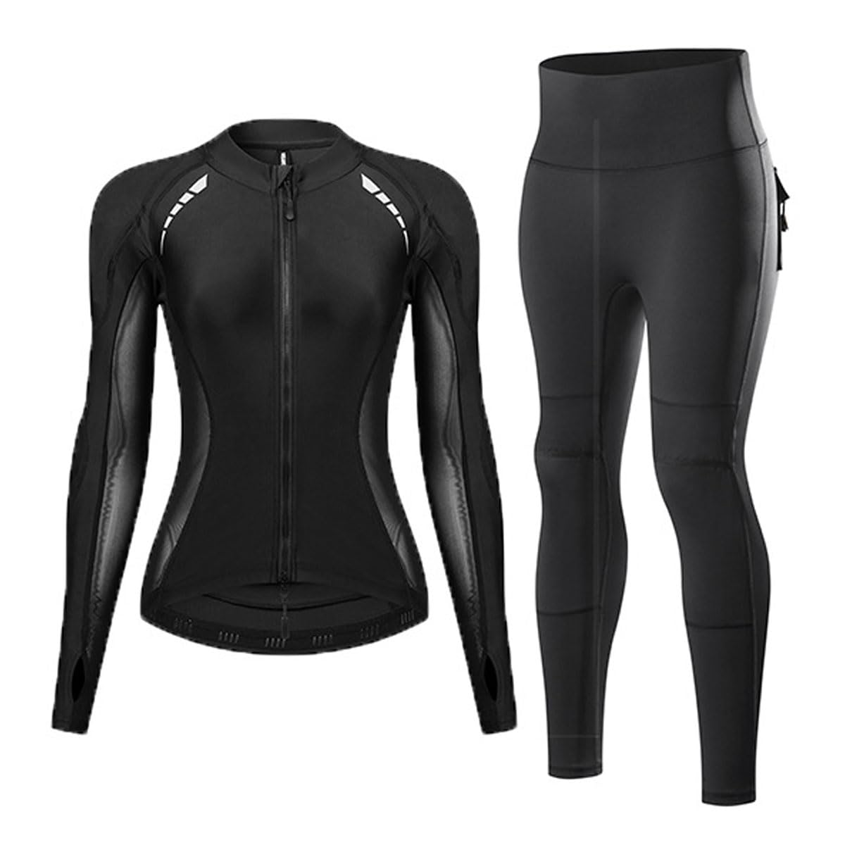 Completo Giacca e Pantaloni da Moto in Mesh Traspirante per Donna con Protezioni Certificate CE, Abbigliamento Protettivo Anti-Impatto per la Guida Estiva(Size:M,Color:Nero)