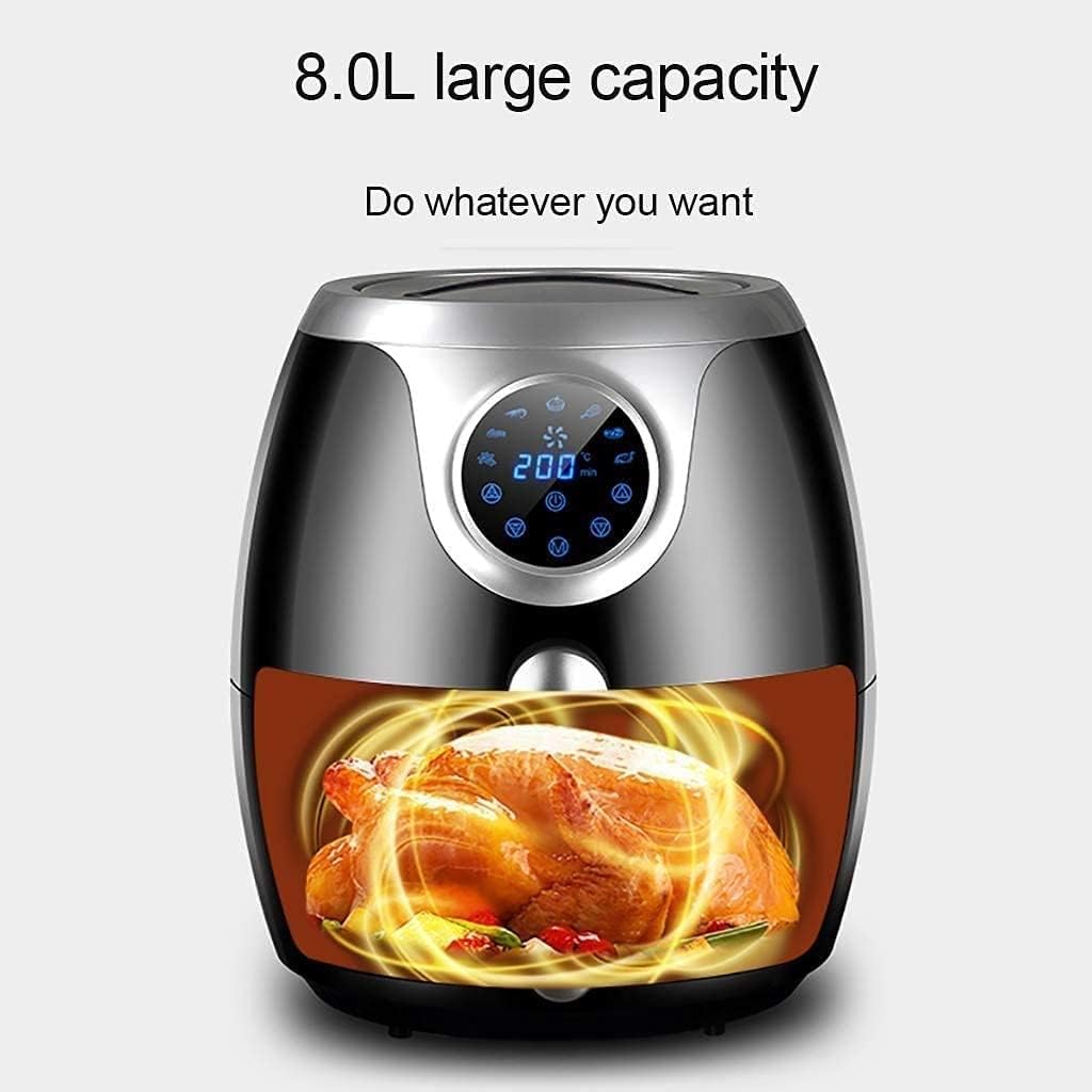 Air Fryer Smart Electric Hot Airfryer Oven 8L 1800W Large Capacity Multifunction Health Fryer with LCD Digital Screen and Nonstick Frying Pot