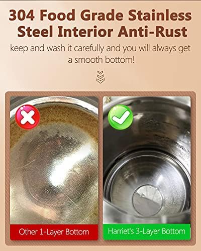 Miniatura 3 de Harriet Hervidor de cuello de cisne con termómetro para verter sobre café y té, 37 onzas líquidas, acero inoxidable, base duradera de 3 capas,