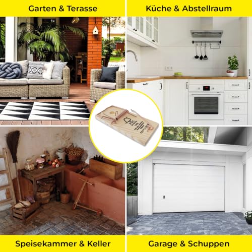 Protect Home Mausefalle Classic, Holz, Mouse Trap, Klassische Mäusefalle mit hoher Schlagkraft, Multipack 12 Stück – Ansicht 6