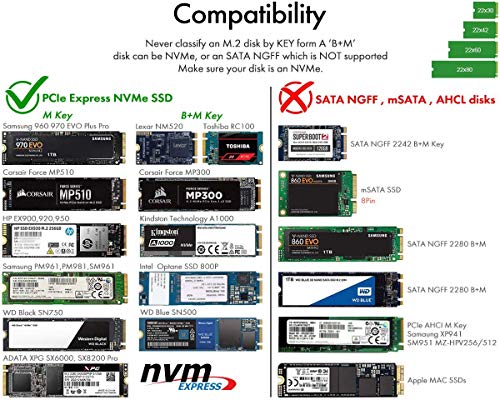 Icy Box Ssd Ssd M.2 Nvme Case, USB 3.1 (Gen2, 10 Gbit/S), USB-C, USB-A, Pcie M-Key, Alluminio, Nero