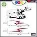 Sardegna Services Adesivi per Camper - Linee Spezzate - per Tutti i Modelli di Camper cod.1200 (Rosso Blu)