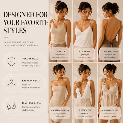 Image of QueenVibes Adhesive Silicone Nipple Covers, Reusable Pasties Skin Safe
