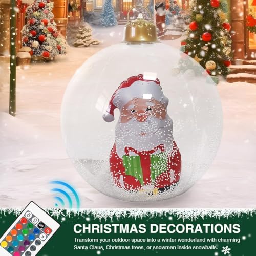 Boule de Noël lumineuse télécommandée et gonflable pour décor de fête