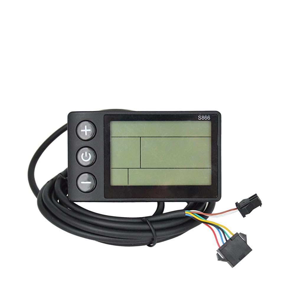 Amebee E-Bike LCD Display Control Panel Meter for Electric Bike Computer Suitable for E-Bike Scooter Modification Upgrade Lithium Battery Ebike Modification LCD-S866 (Type B,7-Core SM Plug)