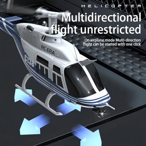 Image of FLYCOLOR C138 RC Helicopter 2.4G 6CH 6-Axis Gyro Altitude Hold 1 /33 Remote Control Plane Ready to Fly RTF(Blue-White)