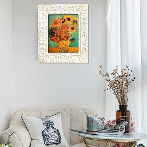 Sungmor Wall Mounted Cast Iron Family Picture Frame, Beautiful Vintage Beige Picture Frame For 6.8X8.2 Photo, Antique Farmhouse Ornate Oil Painting Frame, 10X12 Large & Sturdy Wall Decorating Frame #TOP6