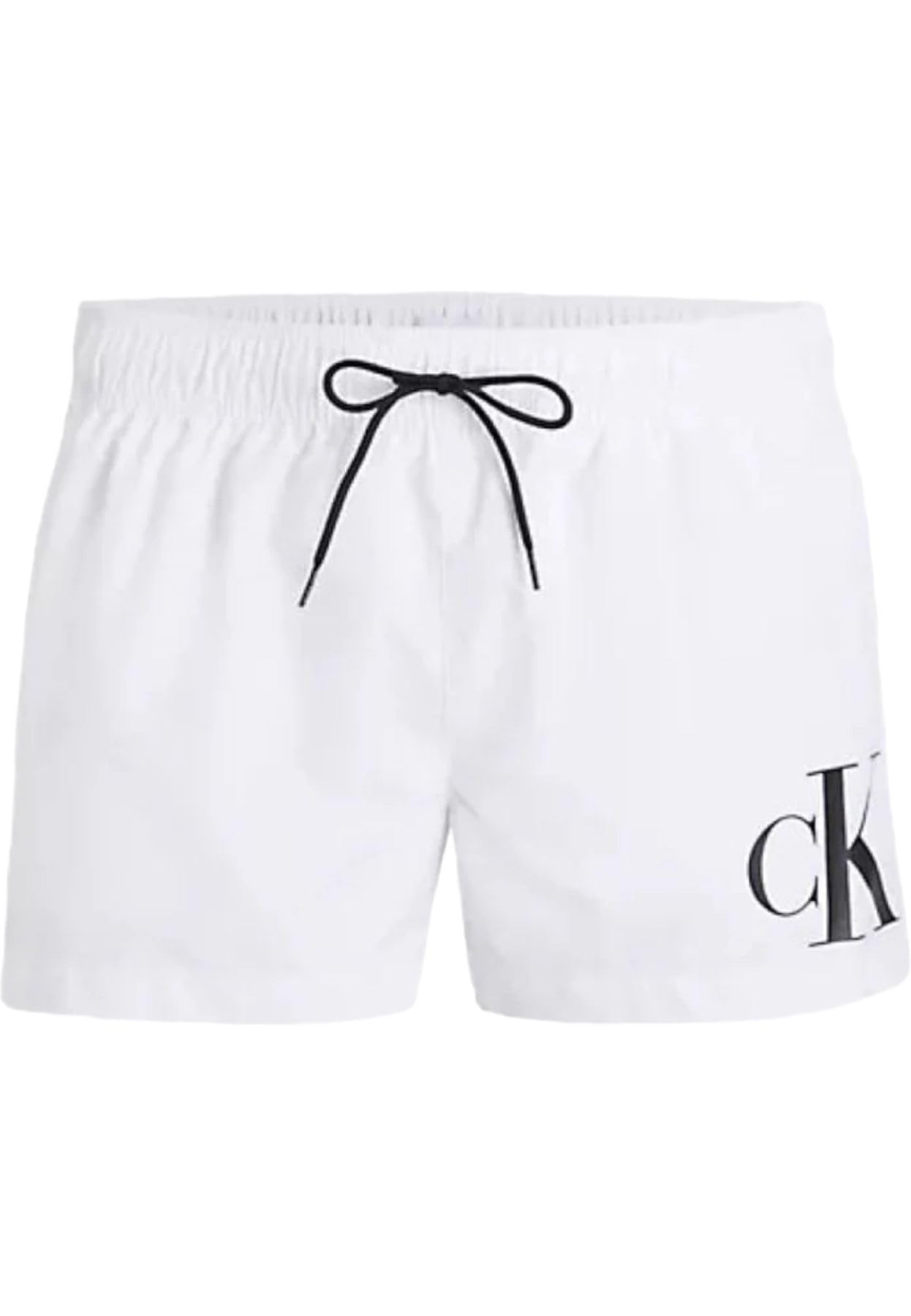 Calvin Klein Pantaloncini da Bagno da Uomo con Logo, White, S