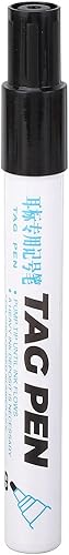 Rotulador de oreja resistente al agua, penetración fuerte, tinta negra, rotulador permanente portátil para cerdo, vaca, oveja