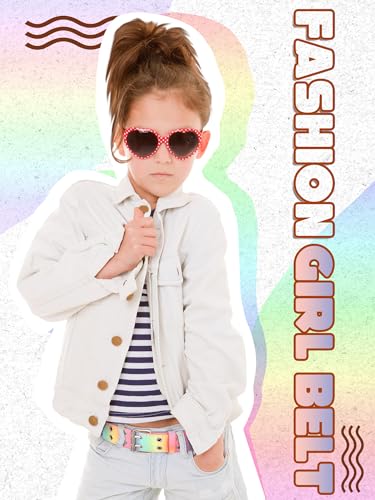 5 Pcs Girls Belts with Holes Kids PU Double Grommet Leather Waist Belts Kids for 6-12 Year Girl Boy Jeans Pants3