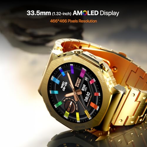 Image of Boltt Obsidian 33.5mm (1.32 inch) AMOLED Display, Stainless Steel Design, 466 * 466 px Resolution, Bluetooth Calling, Multiple Sports Modes, Health Mode, IP67, Weather Updates