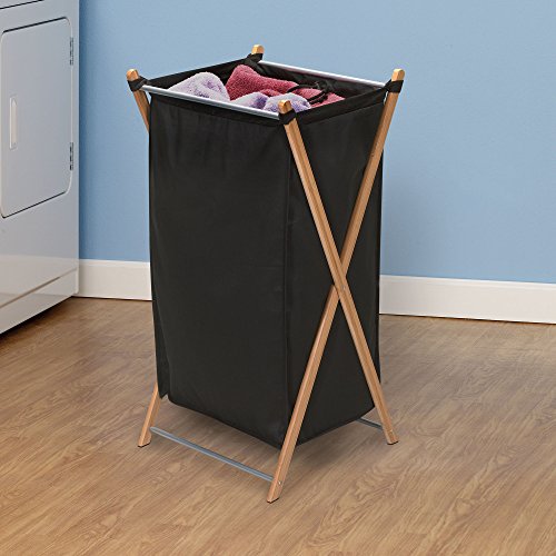 Household Essentials Collapsible Bamboo X-Frame Laundry Hamper #TOP17