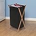Household Essentials X-Frame Bamboo Hamper, Washable Black Liner and Bamboo Frame, and Renewable, Folds for Storage, Simple and Chic, Natural